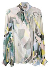 Emilio Pucci sheer Occhi-print blouse