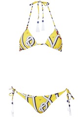 Emma Pake Woman Esta + Lia Printed Triangle Bikini Yellow