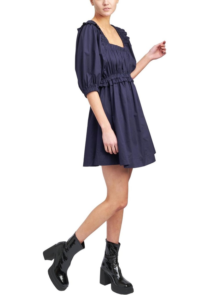 En Saison Brigitta Womens Square Neck Puff Sleeve Mini Dress