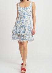 En Saison Davina Floral Eyelet Embroidered Scallop Hem Minidress