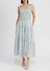 En Saison Egret Floral Cotton Maxi Dress