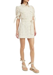 En Saison Women's Cordelia Embroidered Eyelet Mini Dress - Natural