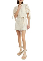 En Saison Women's Cordelia Embroidered Eyelet Mini Dress - Natural