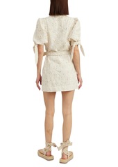 En Saison Women's Cordelia Embroidered Eyelet Mini Dress - Natural