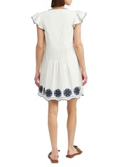 En Saison Women's Dawson Embroidered Mini Dress - White Navy