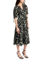 En Saison Women's Emory Printed Short-Sleeve Midi Dress - Black Pear