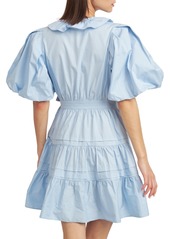 En Saison Women's Lorena Cotton Balloon-Sleeve Mini Dress - Baby Blue