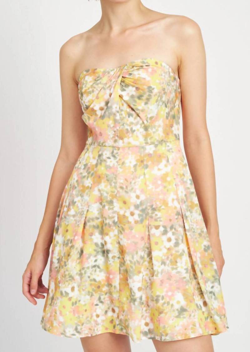 En Saison Kasey Mini Dress In Yellow