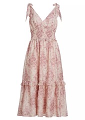 En Saison Michelle Floral Organza Midi-Dress