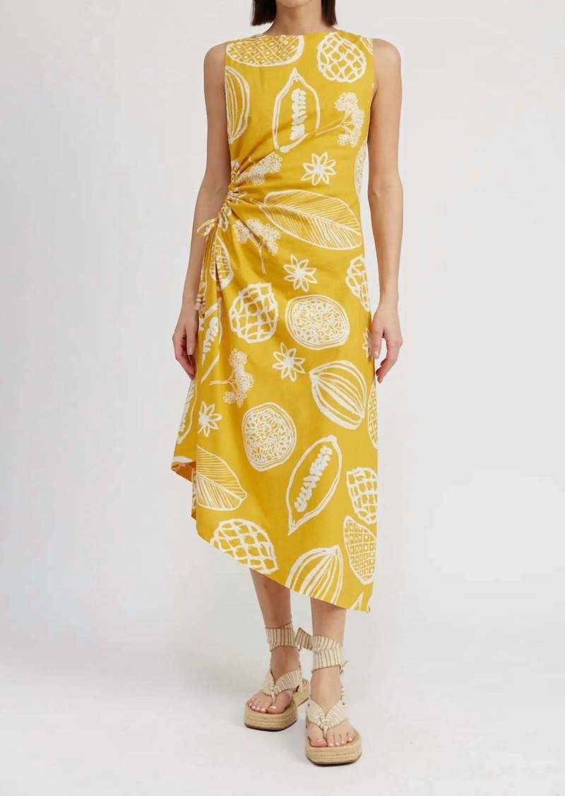 En Saison Paz Midi Dress In Golden Yellow