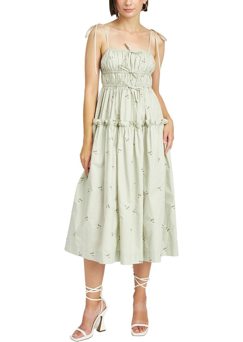 En Saison Reagan Womens Floral Embroidered Midi Dress