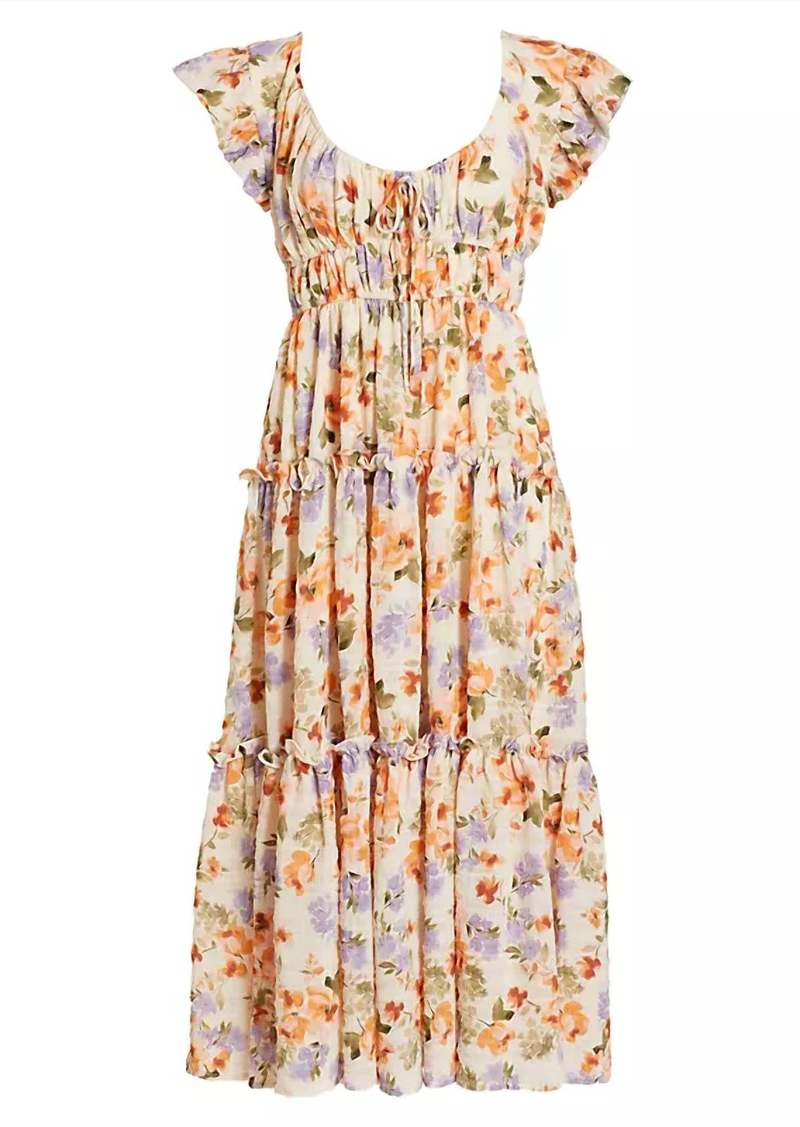 En Saison Sibyl Midi Dress In Floral Multi