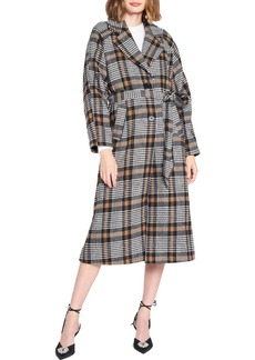 En Saison Womens Checkered Cold Weather Trench Coat