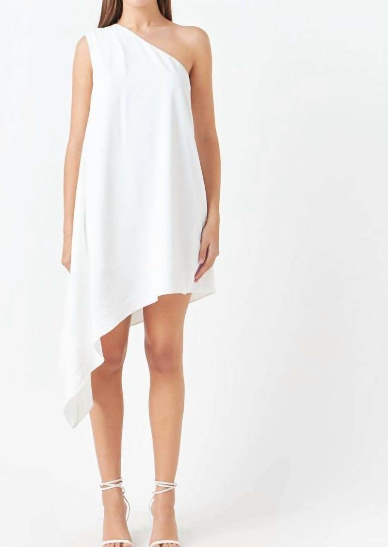 Endless Rose Athena Asymmetrical Mini Dress In Off White