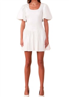 Endless Rose Brielle Bow Back Mini Dress In White