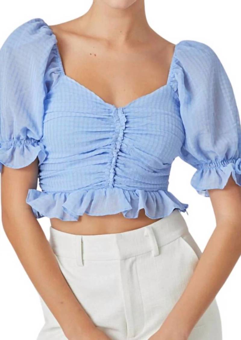 Endless Rose Carlie Top In Powder Blue