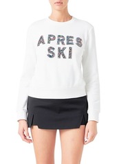 Endless Rose Après Ski Embellished Cotton Sweatshirt