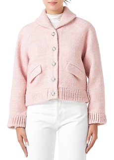Endless Rose Button Front Cropped Tweed Jacket