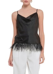 Endless Rose Feather Hem Satin Camisole