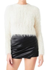 Endless Rose Feathered Crop Sweater
