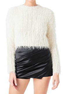 Endless Rose Feathered Crop Sweater