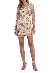 Endless Rose Floral Embroidered Long Sleeve Sheath Dress