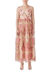 Endless Rose Floral Embroidered Tiered Maxi Dress