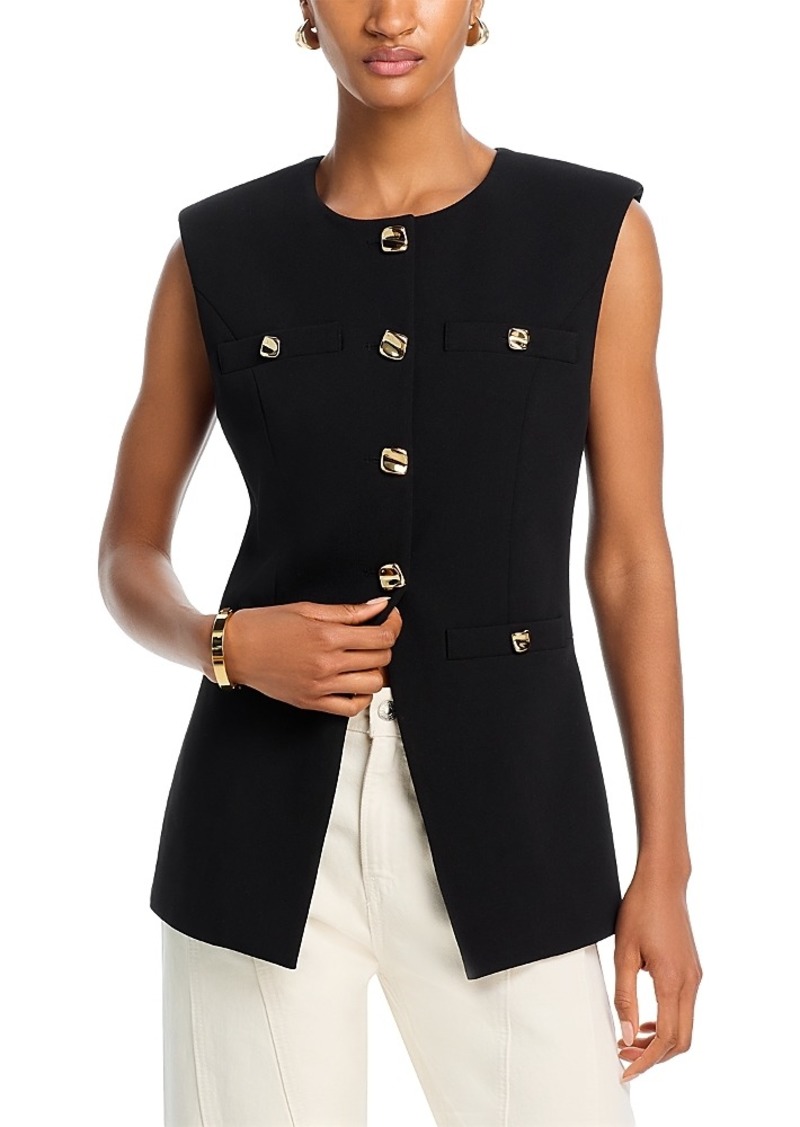 Endless Rose Gold Tone Button Long Vest