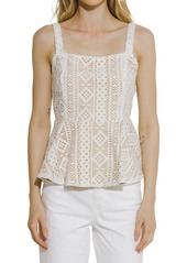 Endless Rose Lace Peplum Top in White at Nordstrom