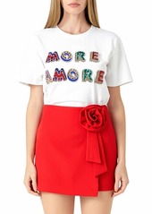 Endless Rose More Amore Embellished Cotton Graphic Sweatshirt