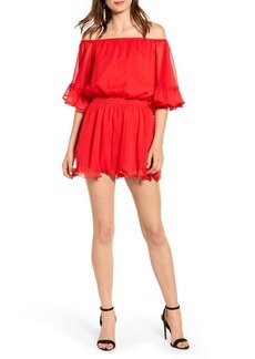 Endless Rose Off the Shoulder Ruffle Sleeve Romper