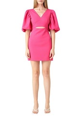 Endless Rose Puff Sleeve Cutout Minidress