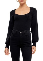 Endless Rose Ribbed Bishop Sleeve Top