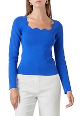 Endless Rose Scallop Square Neck Sweater