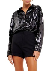 Endless Rose Sequin Button-Up Shirt