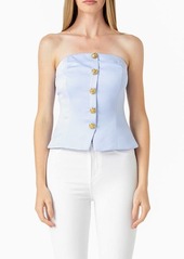 Endless Rose Strapless Button-Up Top
