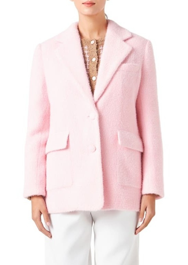 Endless Rose Textured Single Breasted Blazer
