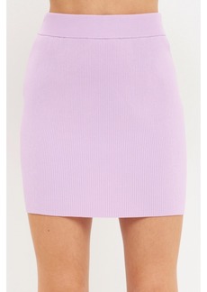 endless rose Women's Banded Knit Mini skirt - Lavender