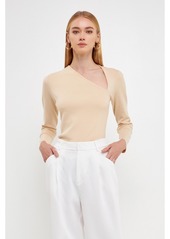 endless rose Women's Cut out Long Sleeve Knit Top - Ivory