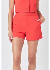 endless rose Women's High Waisted Suited Shorts - Red orange