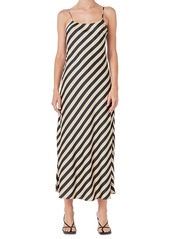 endless rose Women's Striped Sleeveless Maxi Dress - Cream/blac