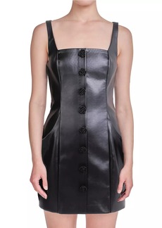 Endless Rose Faux Leather Buttoned Mini Dress