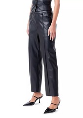 Endless Rose Faux Leather Wide Pocket Pants