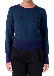 Endless Rose Knit Houndstooth Sweater