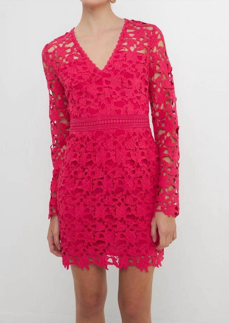 Endless Rose Lace Mini Dress In Fuchsia