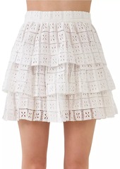 Endless Rose Pocket Lace Tiered Mini Skirt