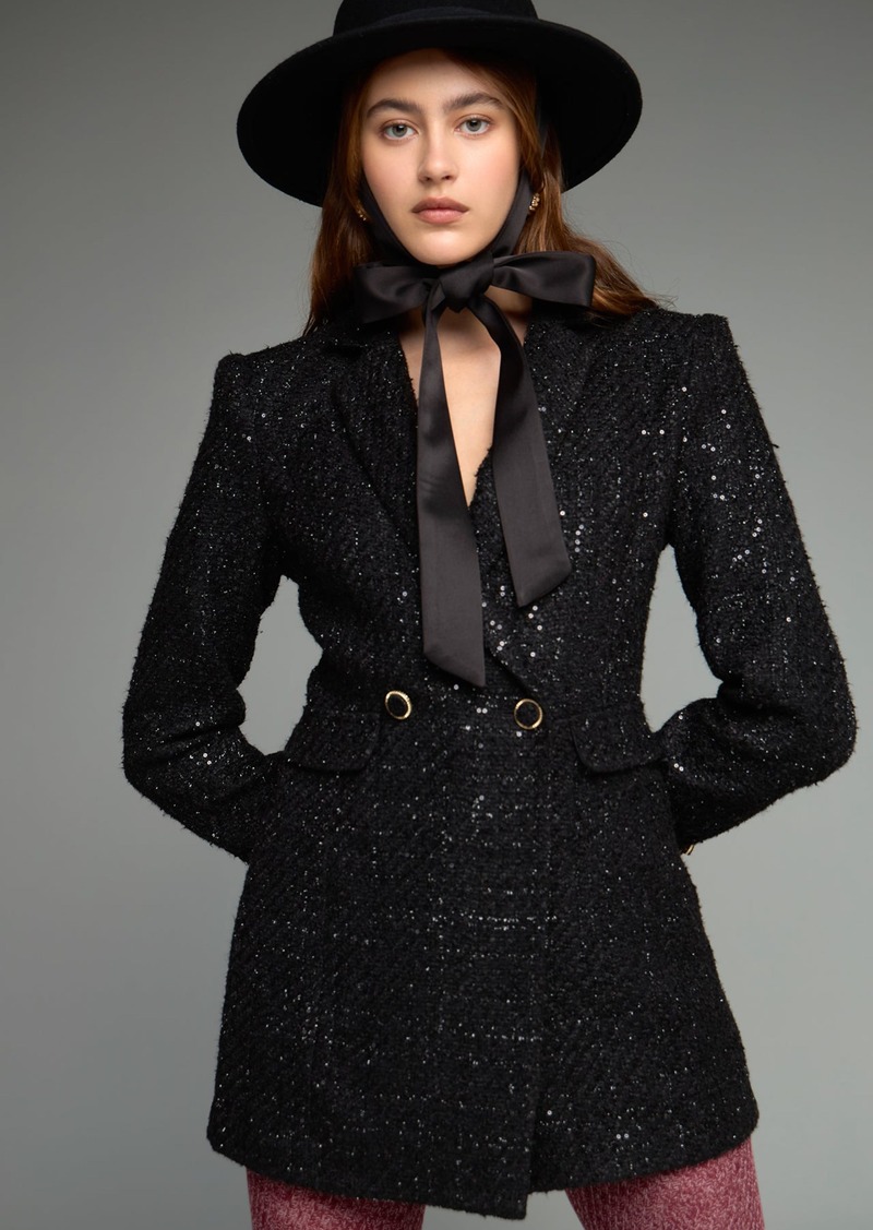 Endless Rose - Tweed Jacket with Lace Collar Black / Xs