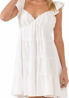 Endless Rose Ruffled Sweetheart Flounced Mini Dress In White