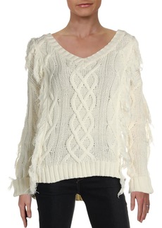 Endless Rose Womens Cable Knit Fringe Pullover Sweater