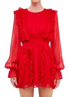 Endless Rose Womens Chiffon Ruffled Fit & Flare Dress